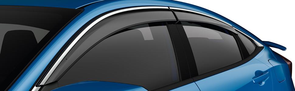 MG Hector Car Window Door Visor with Chrome Line (Set Of 4Pcs.)