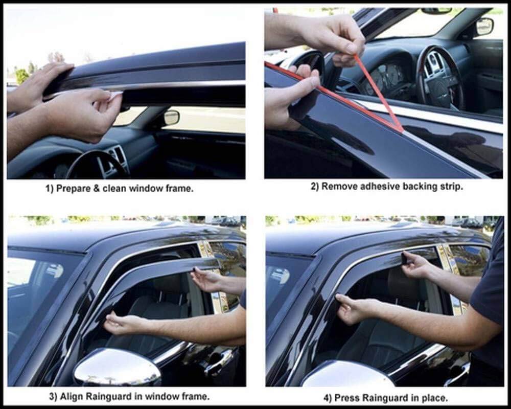 Galio Car Door Visor Window Deflector For Renault Duster (2016 Onwards)(Set of 6 Pcs.)