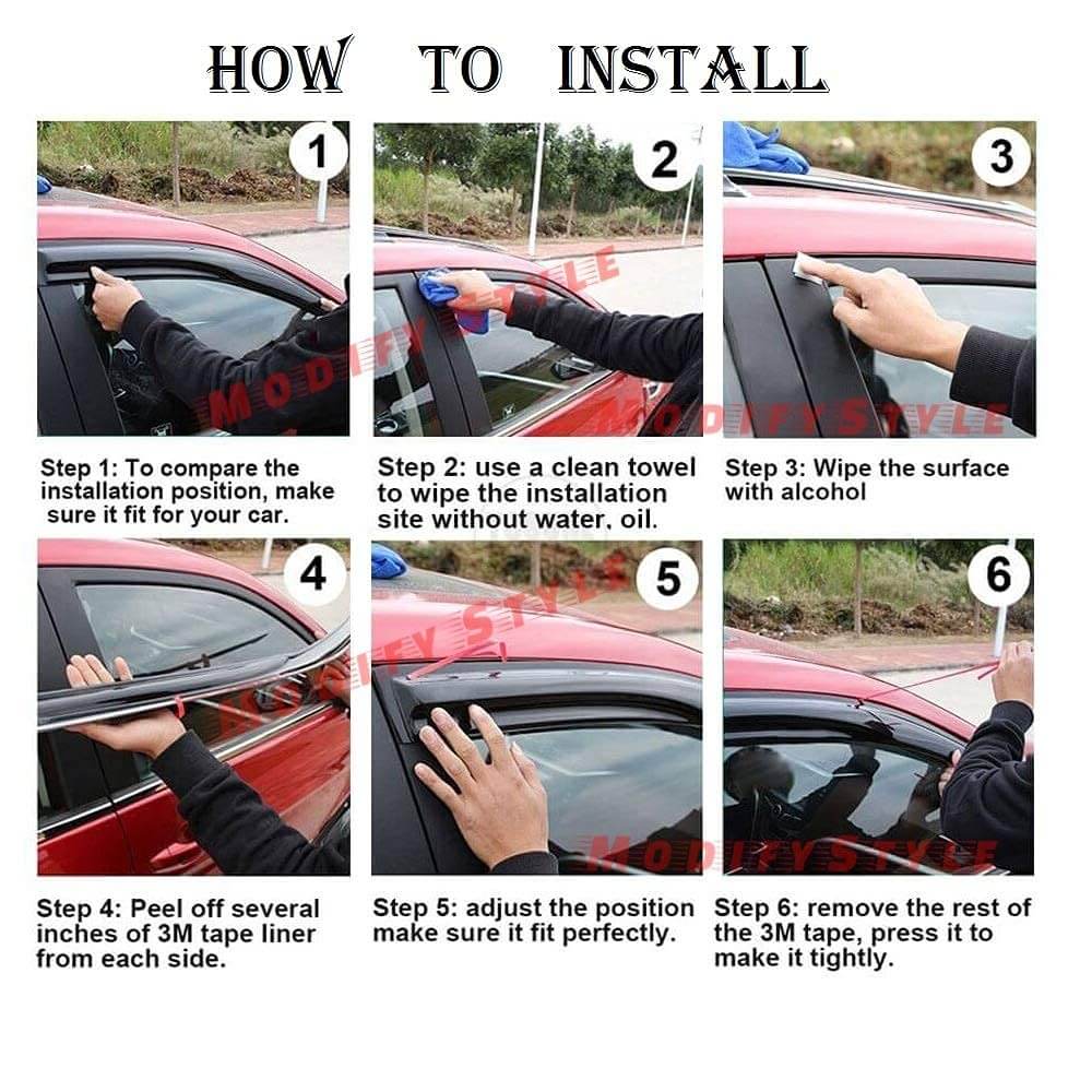 Galio Car Door Wind Visor For Honda BR-V (2016 onwards) (Set of 4 Pcs.)