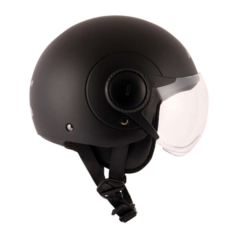 Buy Vega Atom dull black open face helmet for motorcycle riders in Bangalore