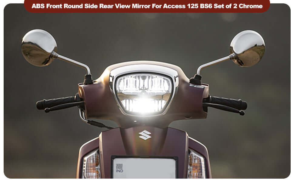 Buy Autobird Stainless Steel Round Rear View Mirror For Suzuki Access 125 BS6, Burgman Street 125 BS6, Intruder (Set of 2) (Chrome) in Bangalore