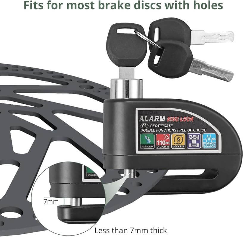 BSDDP Disc Break Alarm Lock For Motorbike, Scooter