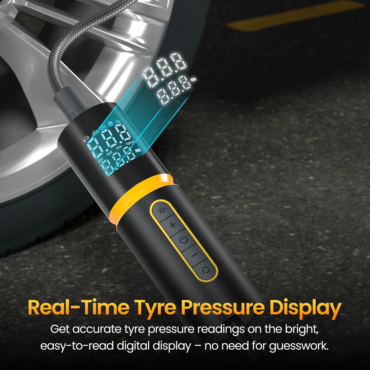 Portronics Vayu 5.0 Lite Portable Tyre Inflator For Car, Motorcycles