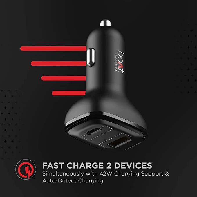 Boat Dual QC Port Rapid Car Charger 18W and Micro USB Cable 