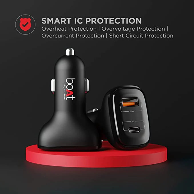 Boat Dual QC Port Rapid Car Charger 18W and Micro USB Cable 