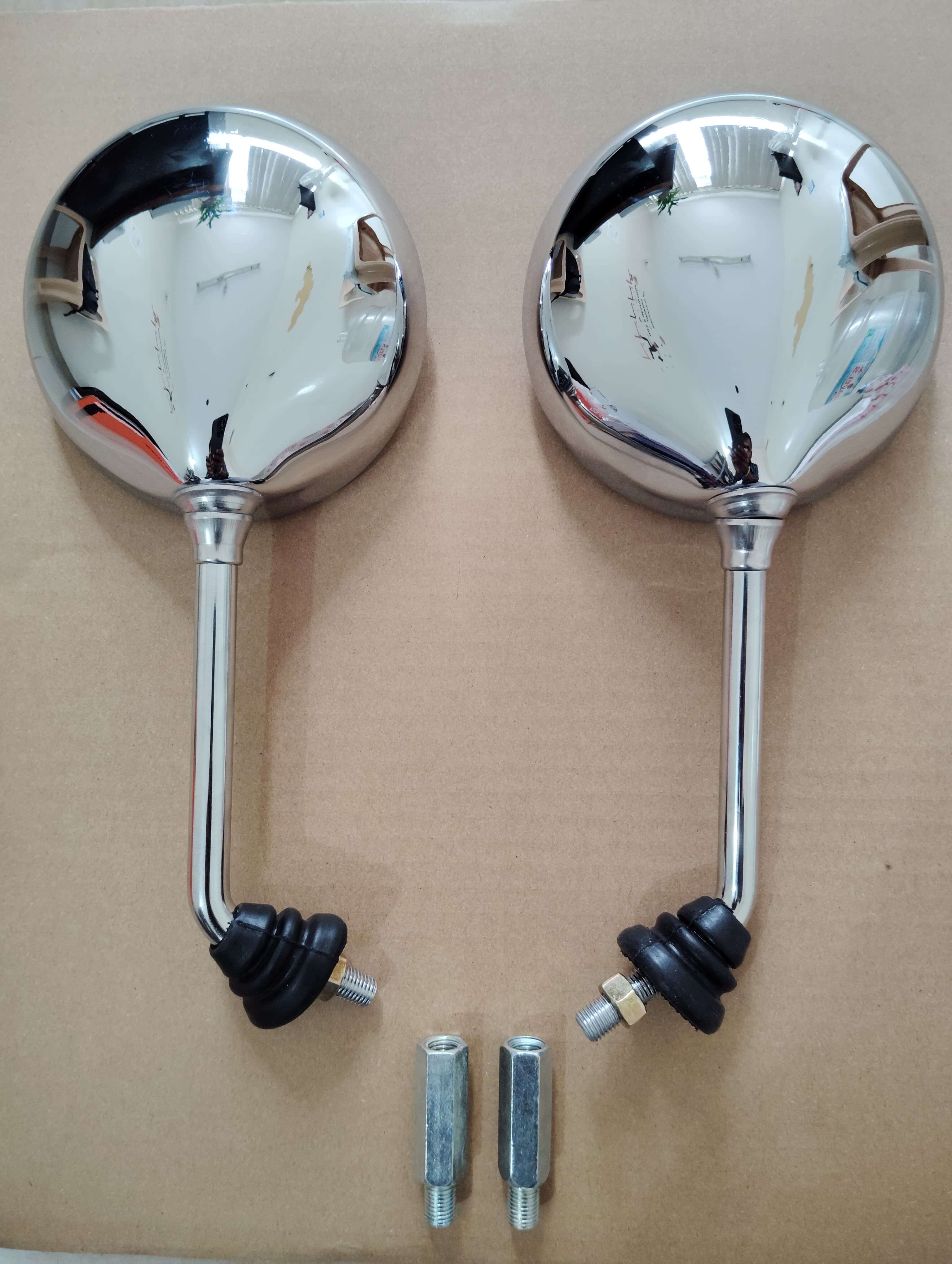 Buy Autobird Stainless Steel Round Rear View Mirror For Suzuki Access 125 BS6, Burgman Street 125 BS6, Intruder (Set of 2) (Chrome) in Bangalore