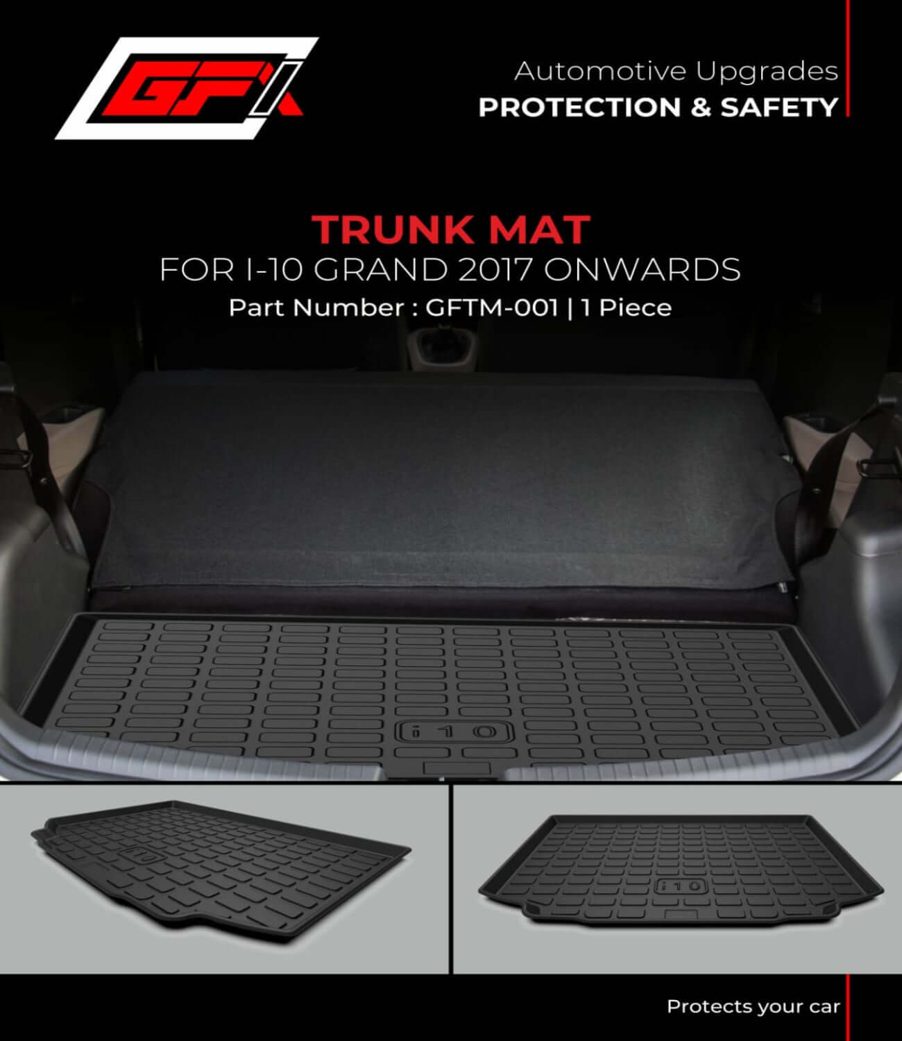 Car TrunkBoot Mat For Hyundai i10 Grand