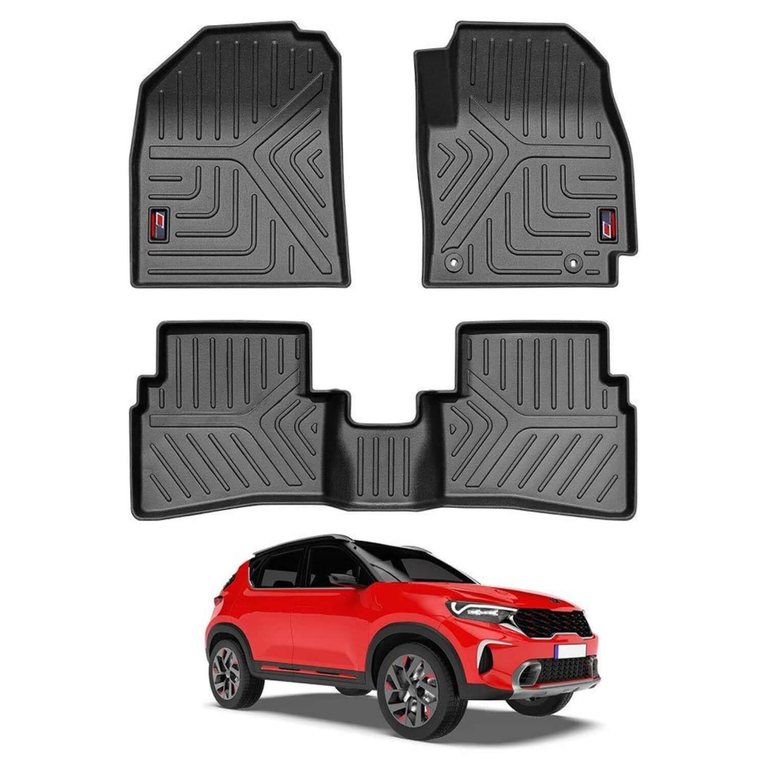 GFX Car Life Long Floor Mats Compatible For Kia Sonet (2020 Onwards) 