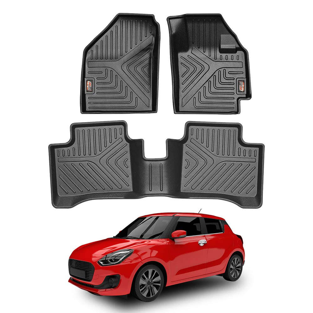 GFX Car Life Long Floor Mats For Maruti Suzuki Swift (2018 Onwards)(Set of 3 pcs.)