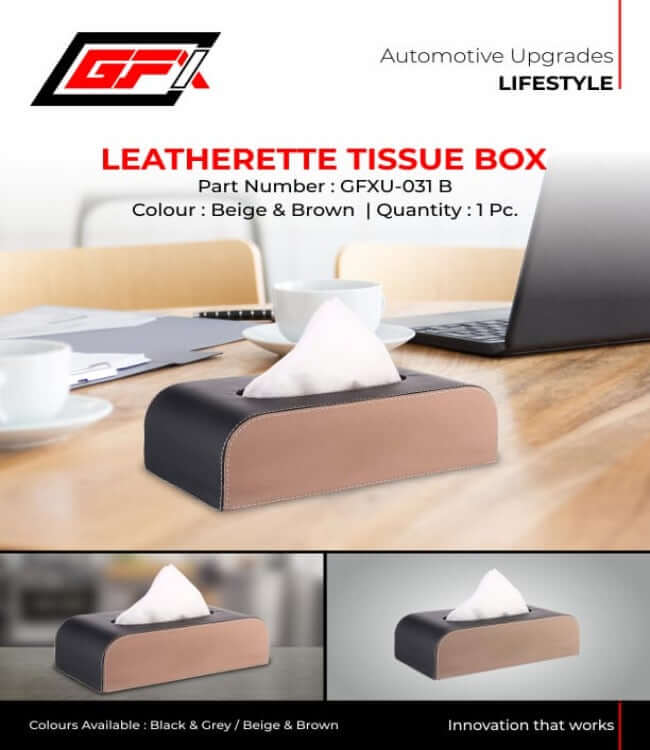 GFX Handcrafted Leather Tissue Box Holder in Bangalore 