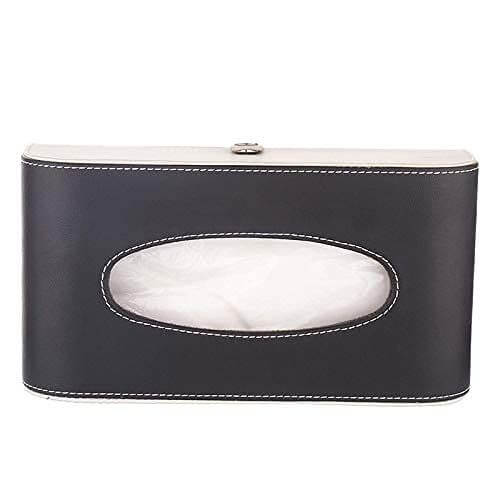 GFX Handcrafted Leather Tissue Box Holder For Universal Car(Black & Grey) in Bangalore