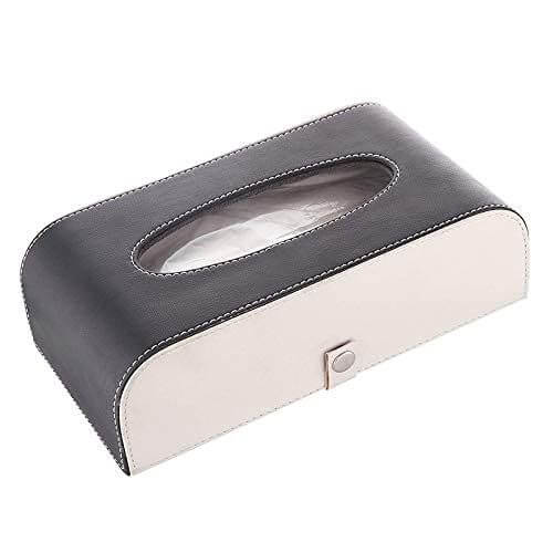 GFX Handcrafted Leather Tissue Box Holder For Universal Car(Black & Grey) in Bangalore