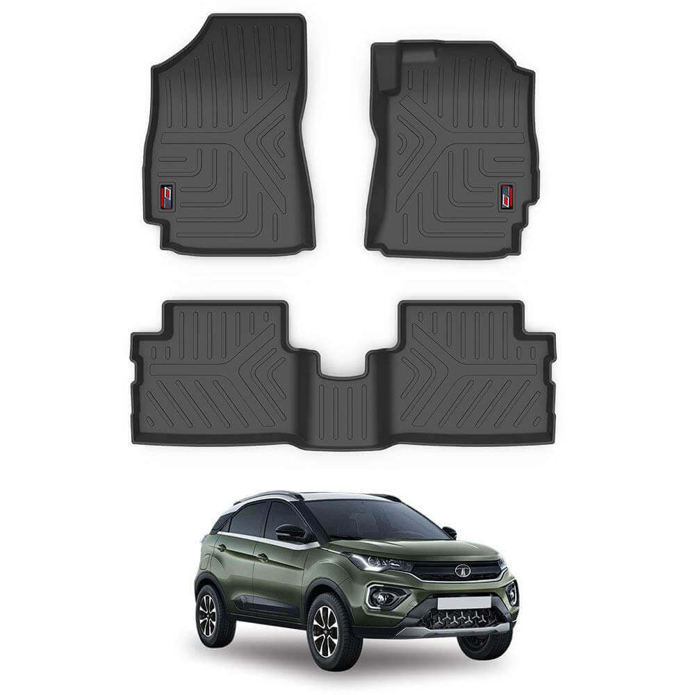 GFX Life Long Car Floor Mats For Tata Nexon (2017-2022)(Black)