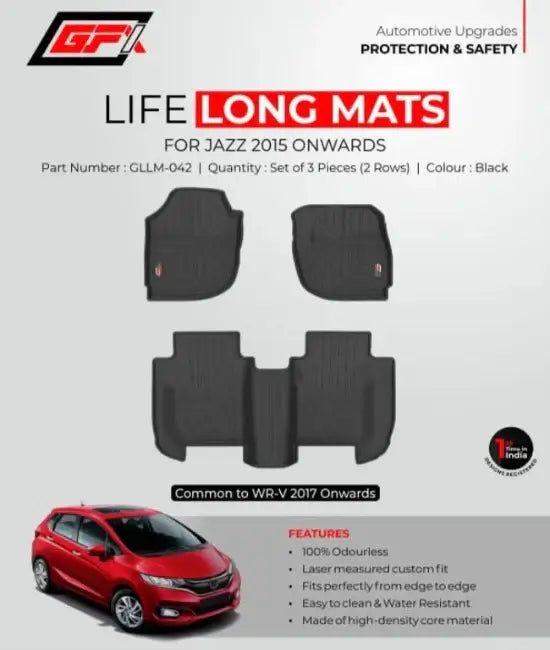 GFX Life Long FloorFoot Mats For Honda Jazz (2015 Onwards)