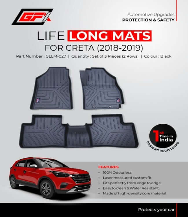 GFX Life Long Floor Mats For Hyundai Creta (2018 Onwards)