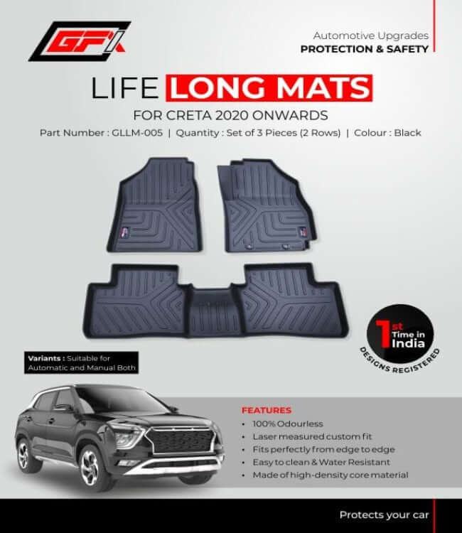 GFX Life Long Floor Mats For Hyundai Creta (2018 Onwards)