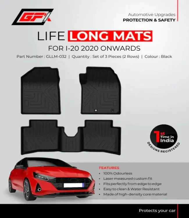 GFX Life Long Floor Mats For Hyundai i20 (2020 Onwards)