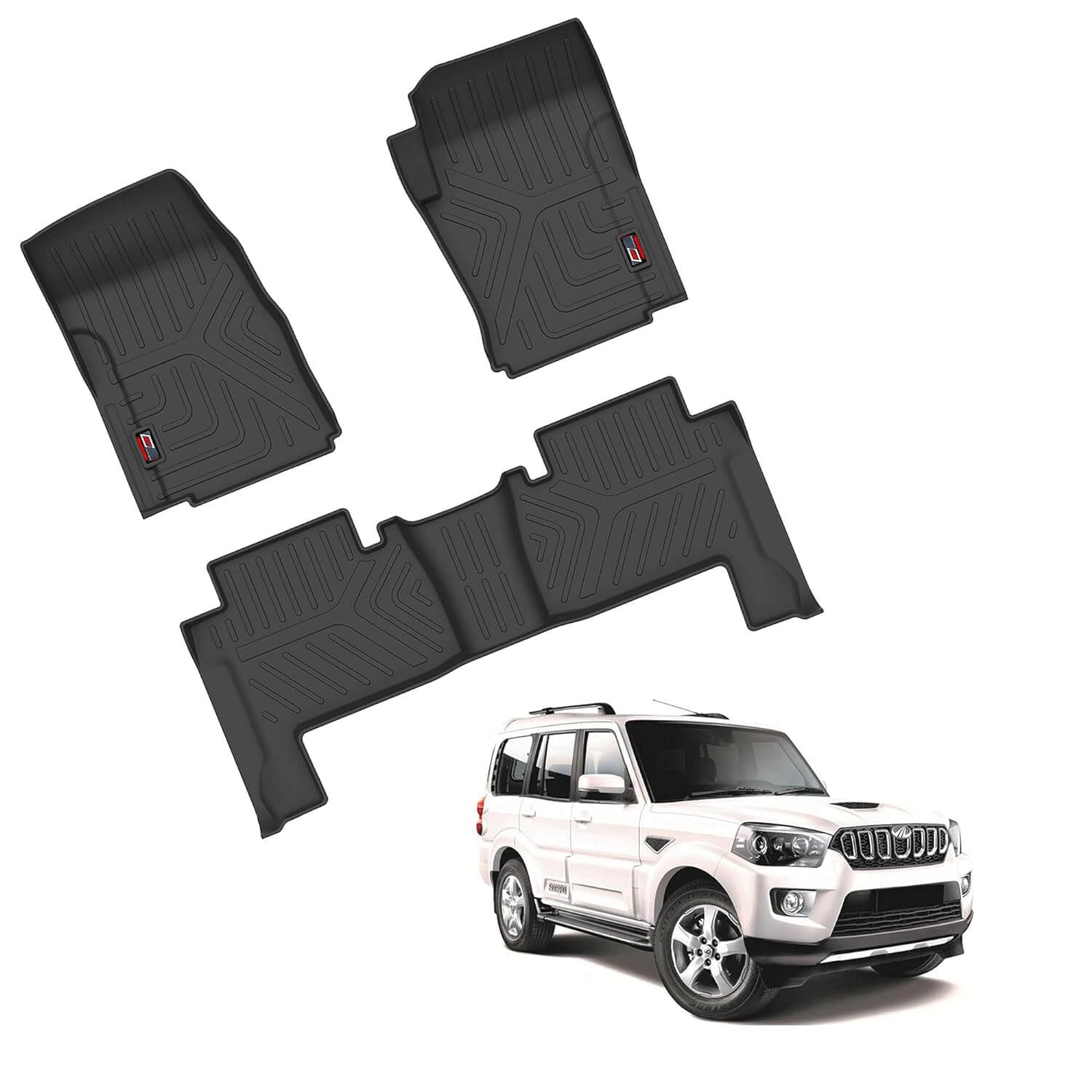 GFX life long floor mats for Mahindra Scorpio (2014 onwards, set of 3 pcs) in Bangalore