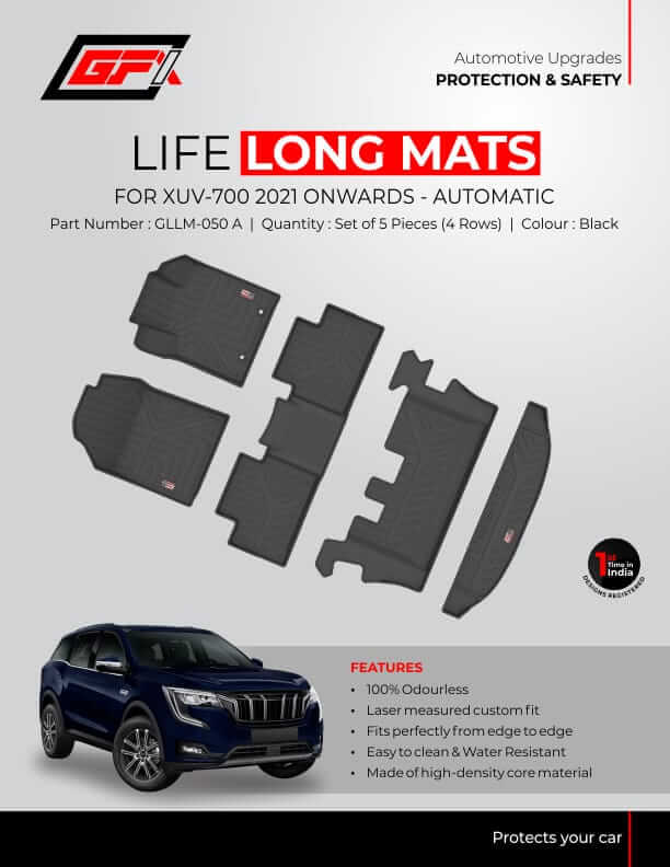 Durable GFX Custom Fit Life Long Floor Mats with Trunk Mat For Mahindra XUV 700 2021 Onwards - 7 Seater in Bangalore