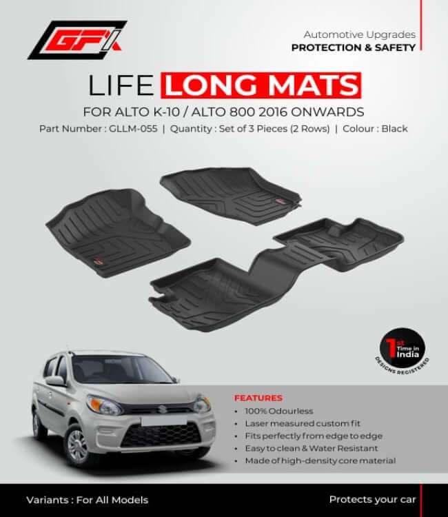 GFX Maruti Suzuki Alto 800/Alto K-10 2016 onwards Life Long Floor Mats in Bangalore 