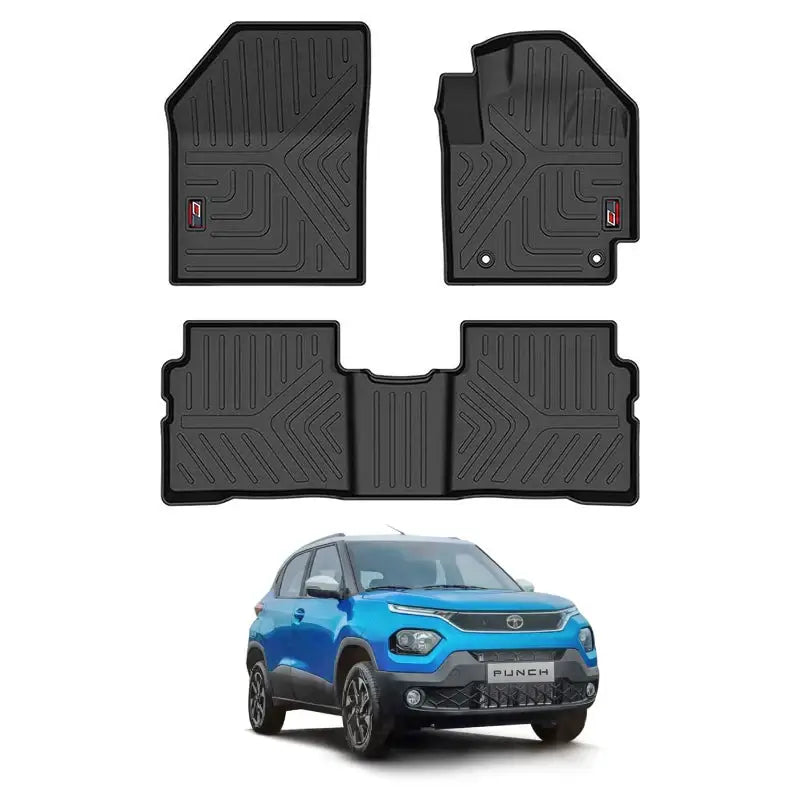 GFX Premium Life Long Floor Mats For Tata Punch (2021 Onwards)(Set of 3 Pcs.)