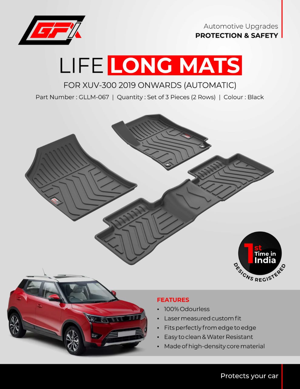 Durable GFX Mahindra XUV 300 (2019 Onwards) Life Long Floor Mats in Bangalore