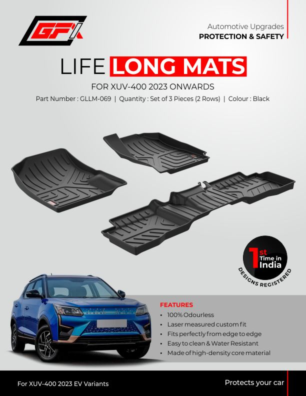 GFX Mahindra XUV 400 All Weather Life Long Floor Mats 2023 Onwards in Bangalore
