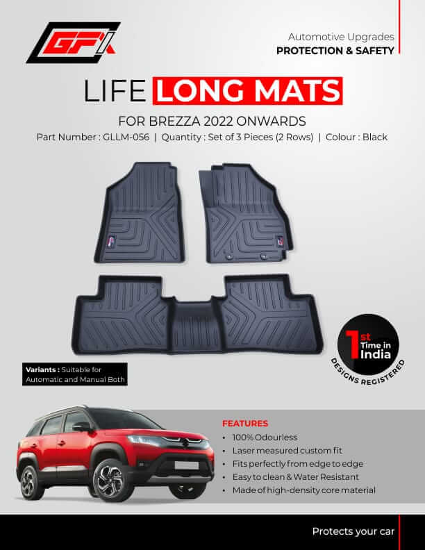 GFX Maruti Suzuki Brezza 2022 Onwards Life Long TPV Mats in Bangalore