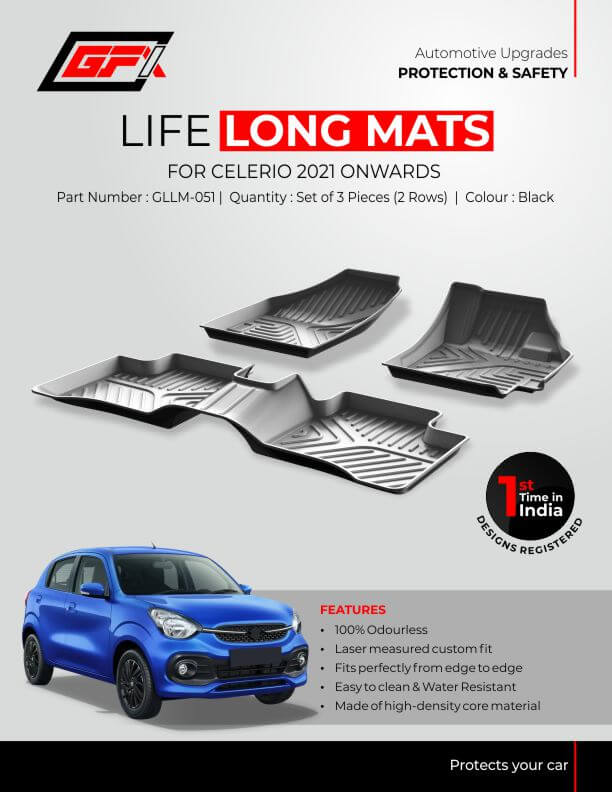 GFX durable floor mats for Maruti Suzuki Celerio 2021 onwards in Bangalore
