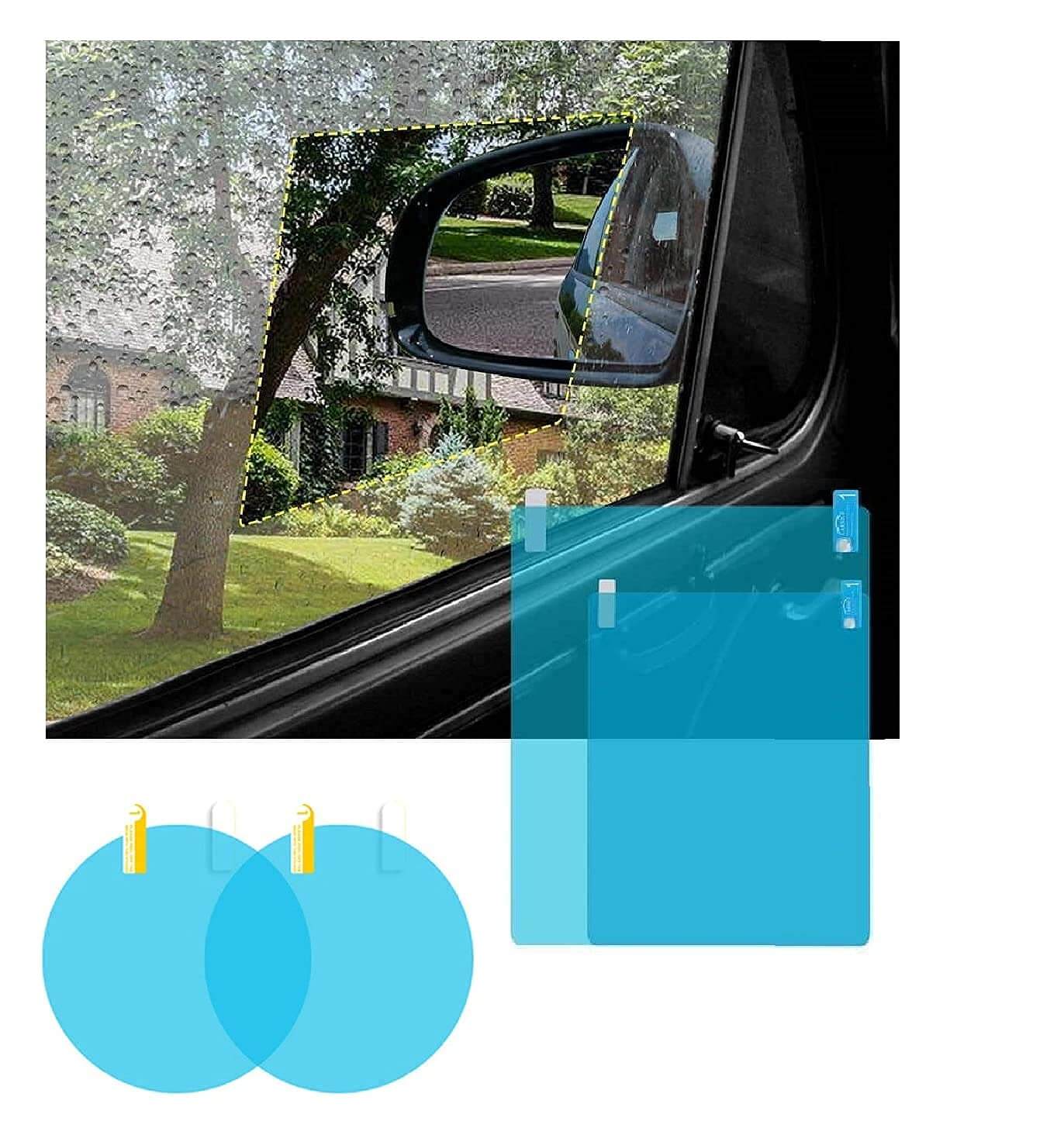 GFX Universal Car Rear-View Mirror Waterproof Anti Fog Rainproof Anti-Water Protective Film Sticker 