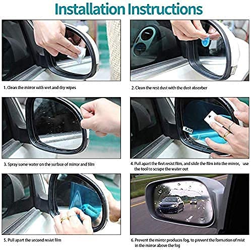 GFX Universal Car Rear-View Mirror Waterproof Anti Fog Rainproof Anti-Water Protective Film Sticker 