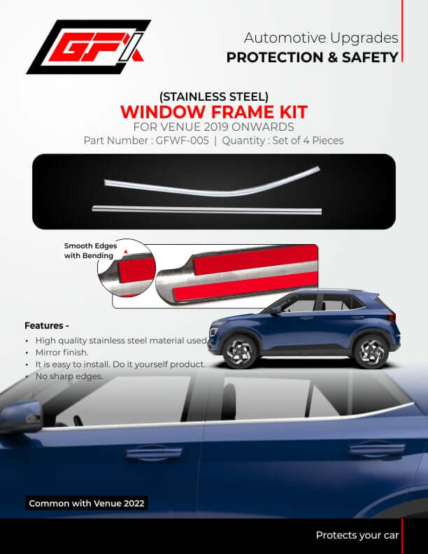 Hyundai Venue 2019+ window frame garnish cover in Bangalore
