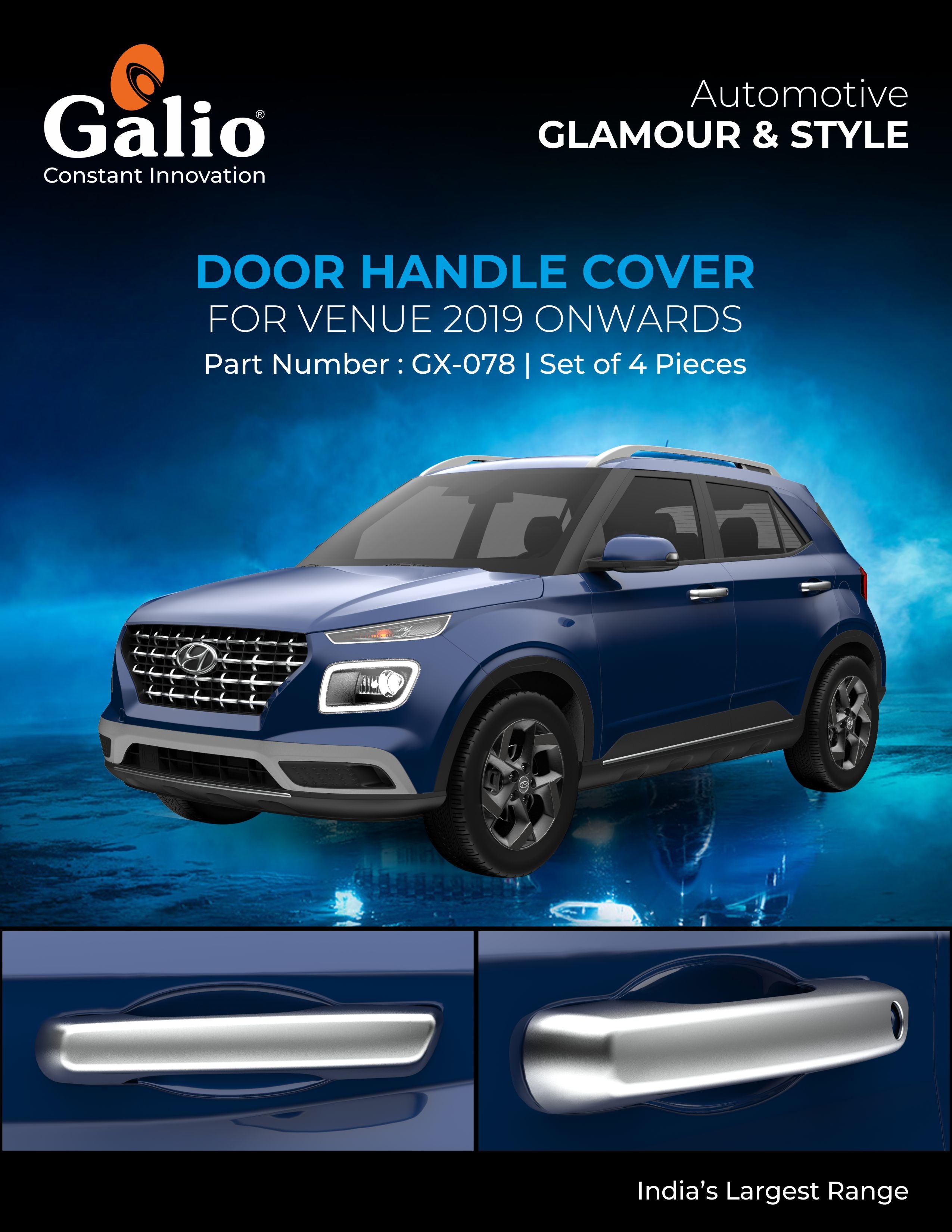 Buy Galio Hyundai Venue 2019 onwards Car Door Handle Cover in Bangalore