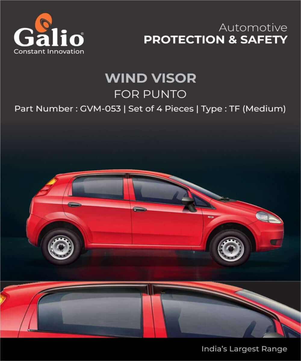 Galio Car Door Wind Visor For Fiat Punto (Set of 4 Pcs.)