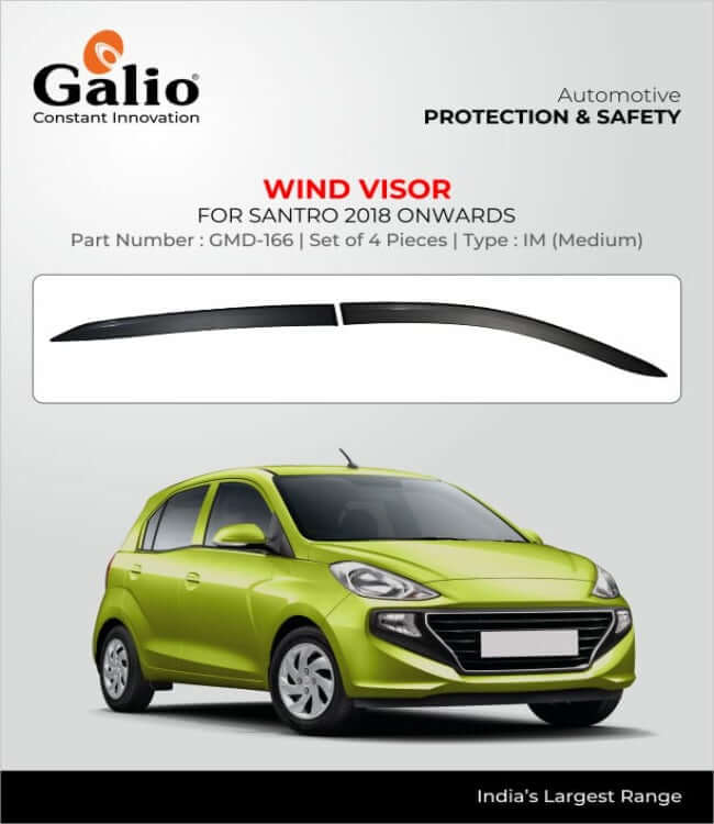 Galio Car Door Wind Visor For Hyundai Santro (2018 onwards)(Set of 4 Pcs.)