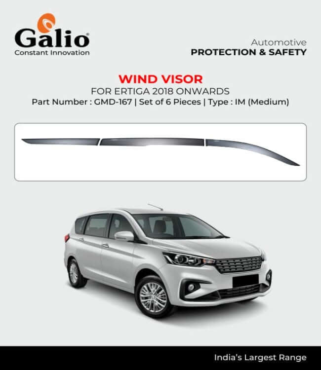 Galio Car Door Wind Visor For Maruti Suzuki Ertiga (2012 To 2023)(Set of 6 pcs.)