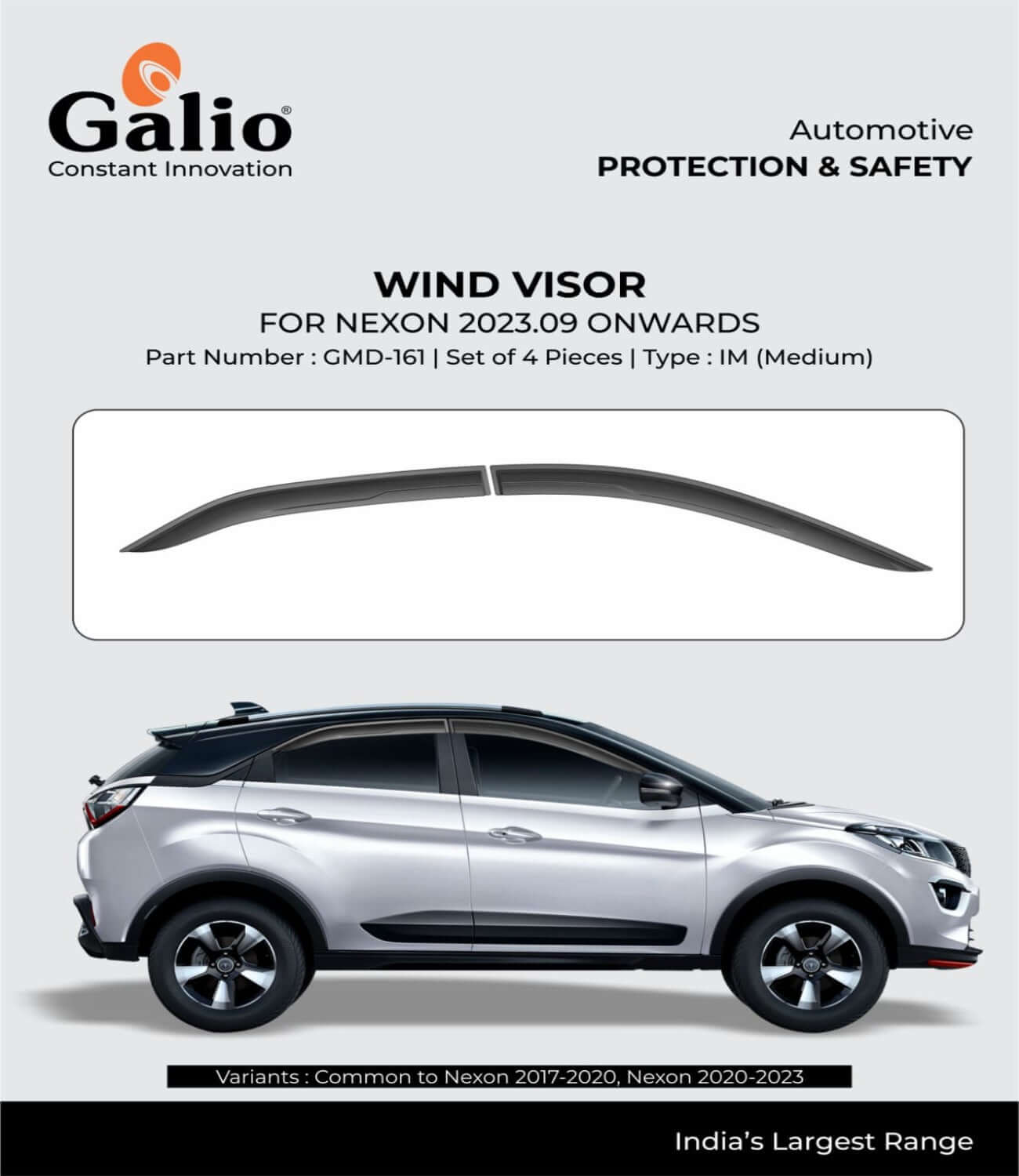 Galio Car Door Wind Visor For Tata Nexon