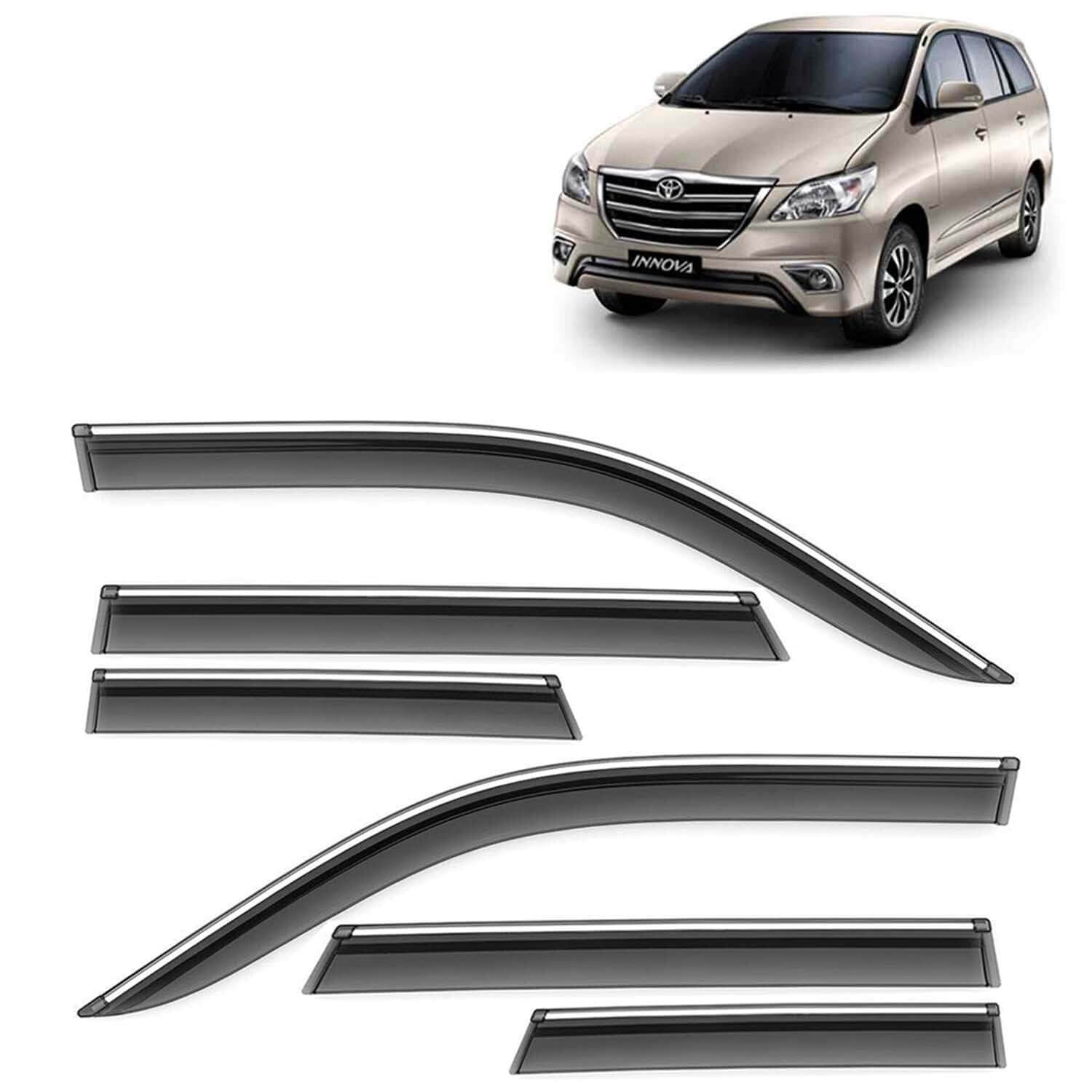 Galio car door wind visor with silver line for Toyota Innova in Bangalore