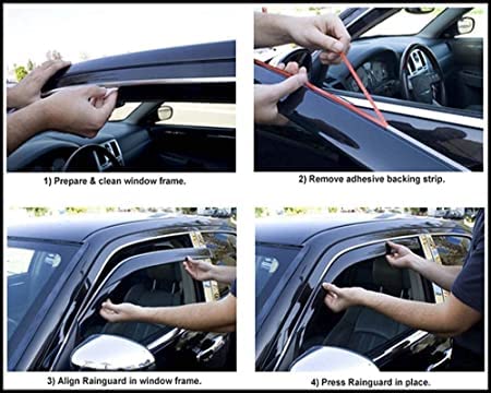 Galio Car Door Wind Visor with Silver Line For Hyundai Venue (2019 Onwards)( Set of 4 pcs.)