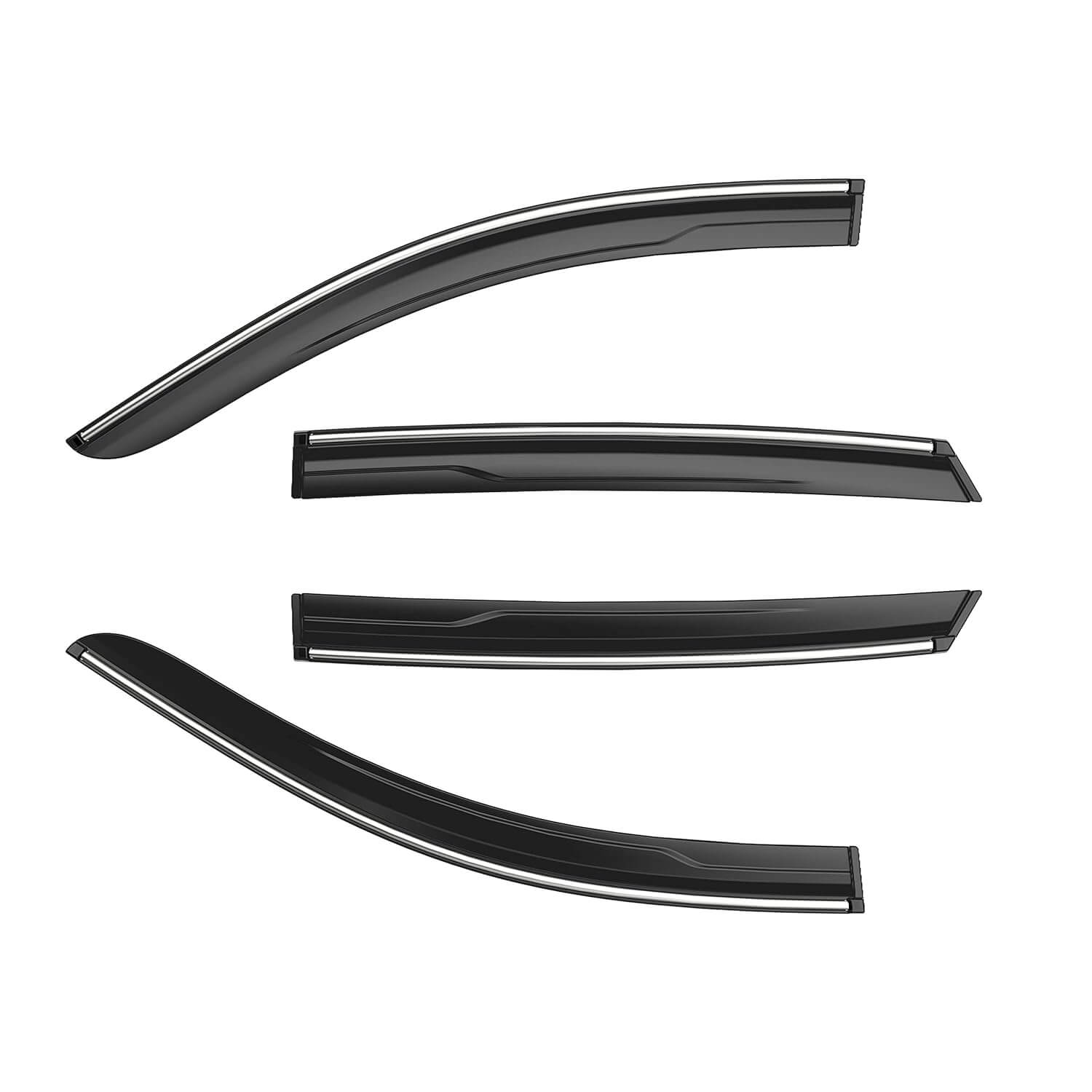 Galio Car Door Wind Visor with Silver Line For MG ZS EV(2021 Onwards) (Set of 4 Pcs.)