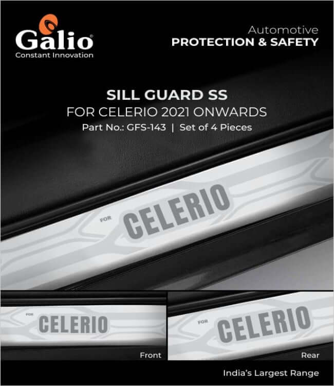 Durable Footsteps Sill Guard by Galio for Maruti Suzuki Celerio (2021 and Newer) in Bangalore