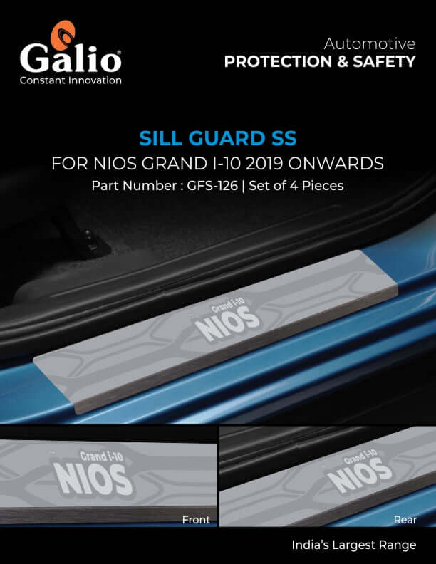 Galio Stainless Steel Sill Plate Scuff Guards for Hyundai I-10 Grand Nios (2019 Onwards) in Bangalore