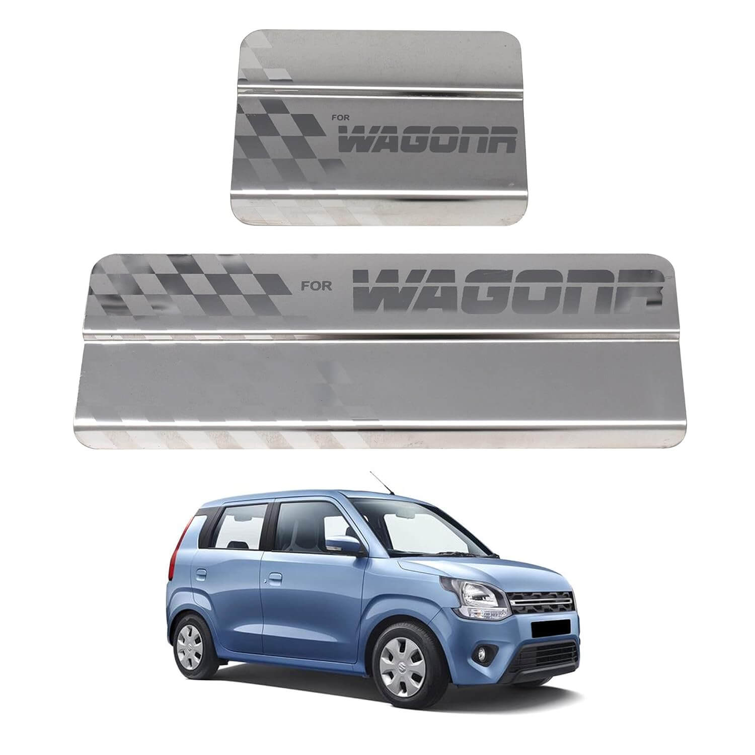 Galio Car Footsteps Stainless Steel Plate Sill Guard for Maruti Suzuki Ertiga (2018 Onwards) - Set of 4 Pcs