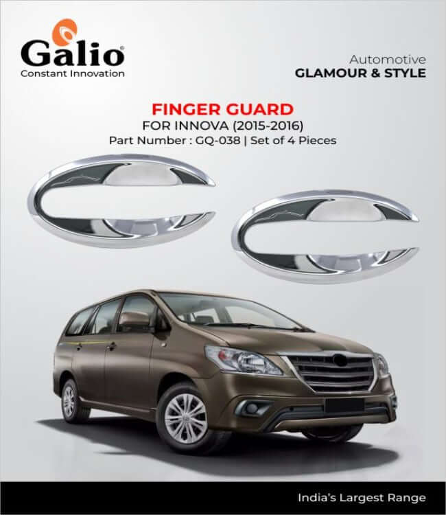 Toyota Innova Finger Guards with Chrome Finish by Galio (2012 to 2016) – Pack of 4