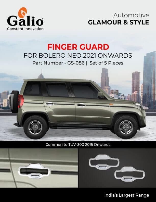 Galio Chrome Finish Finger Guard for Mahindra Bolero Neo 2021+ Models – Set of 5 Pcs in Bangalore