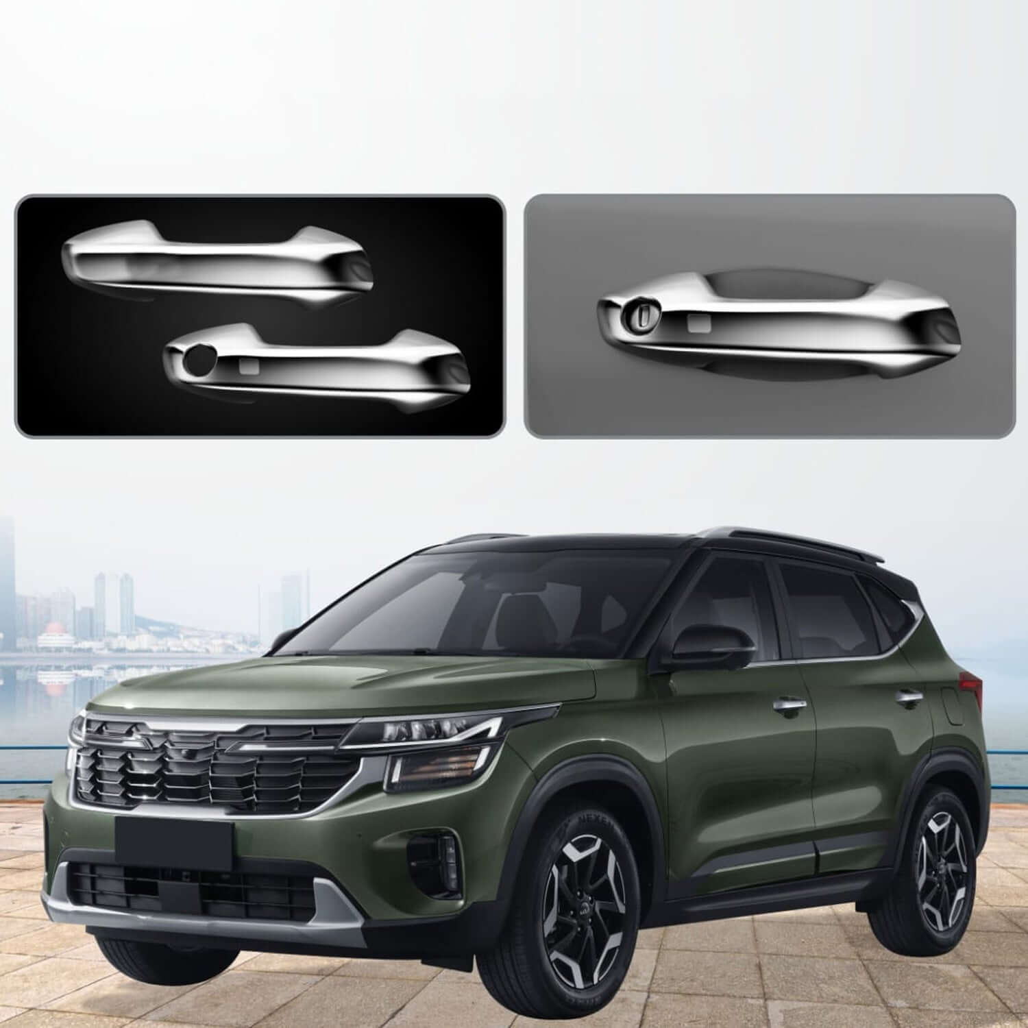 Kia Seltos 2019 onwards door handle cover set in Bangalore