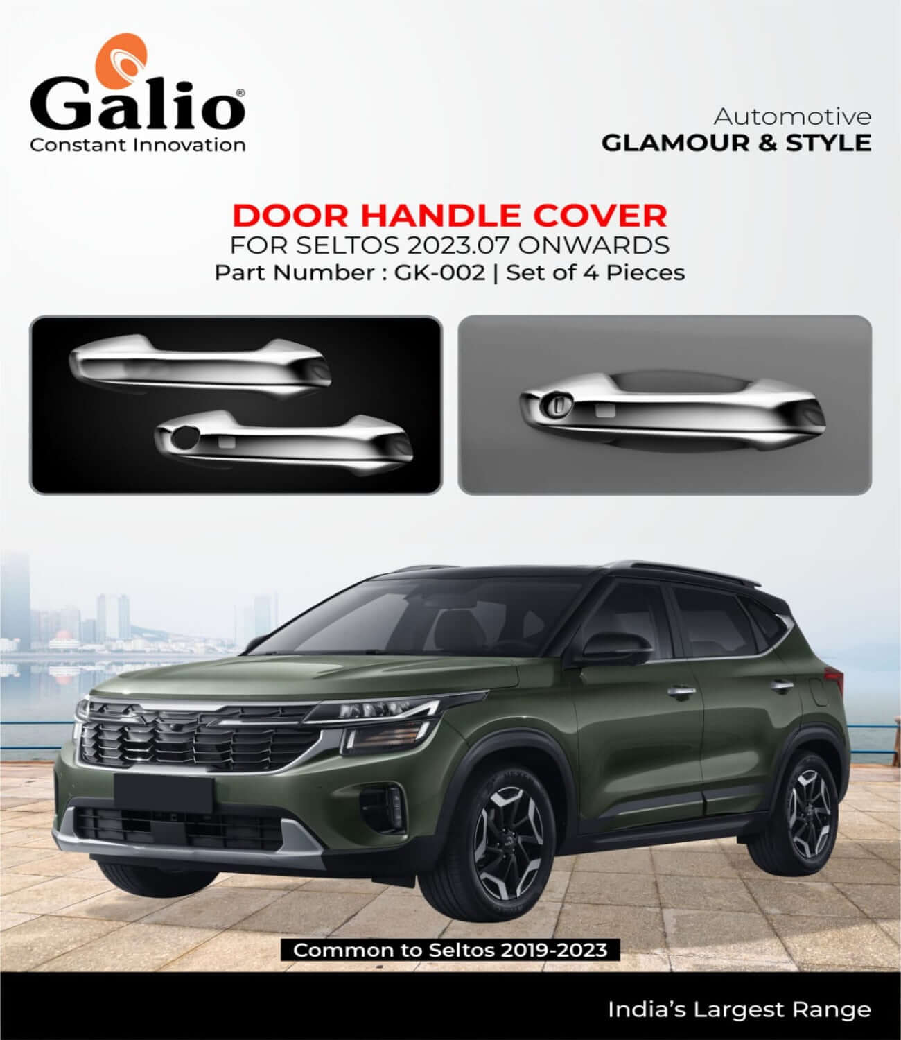 Galio Door Handle Cover For Kia Seltos (2019 Onwards)