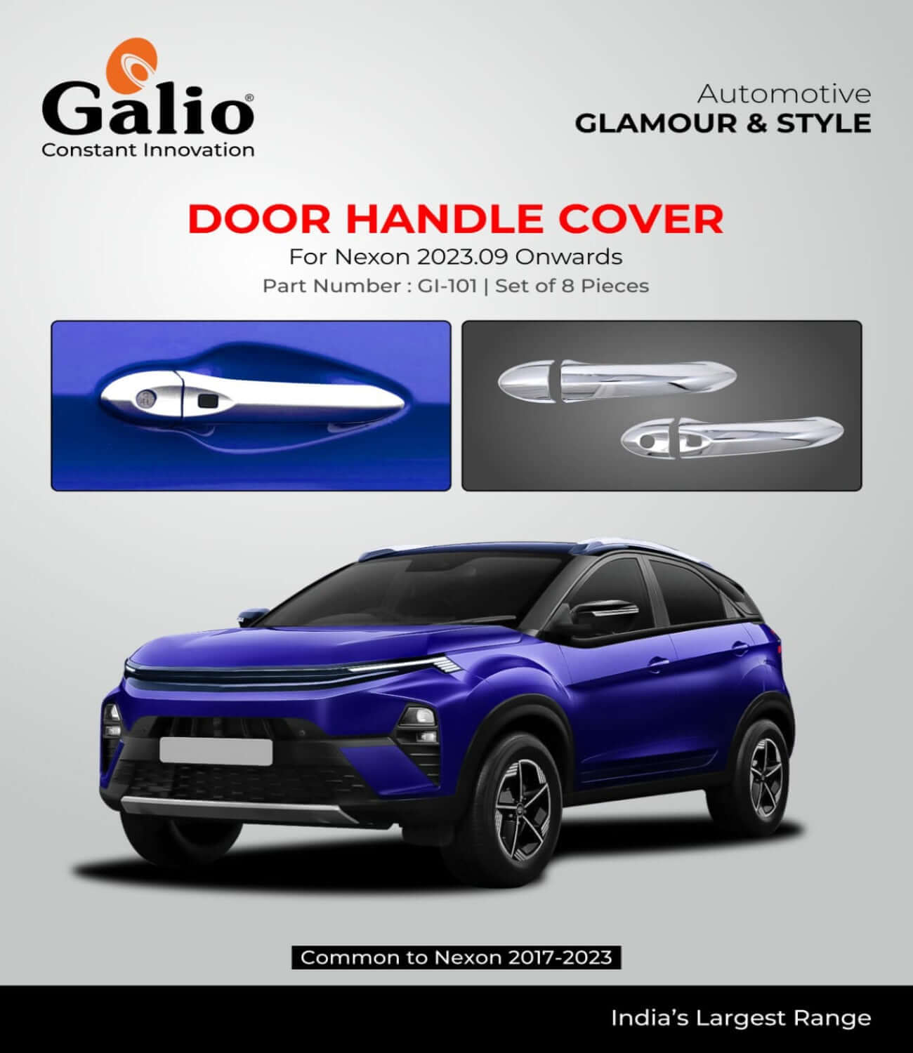 Tata Nexon 2017-2023 & 2023 onwards door handle cover set in Bangalore
