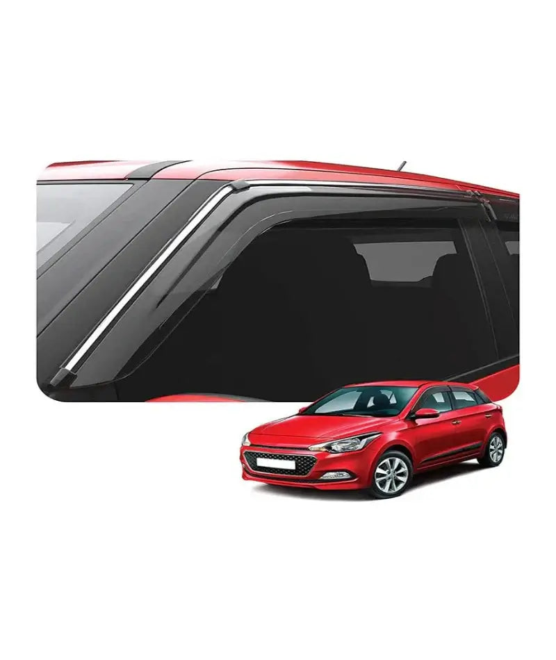 High-quality Galio door visor with silver line for Hyundai I-20 Elite (2018 onwards, set of 4 pcs) in Bangalore