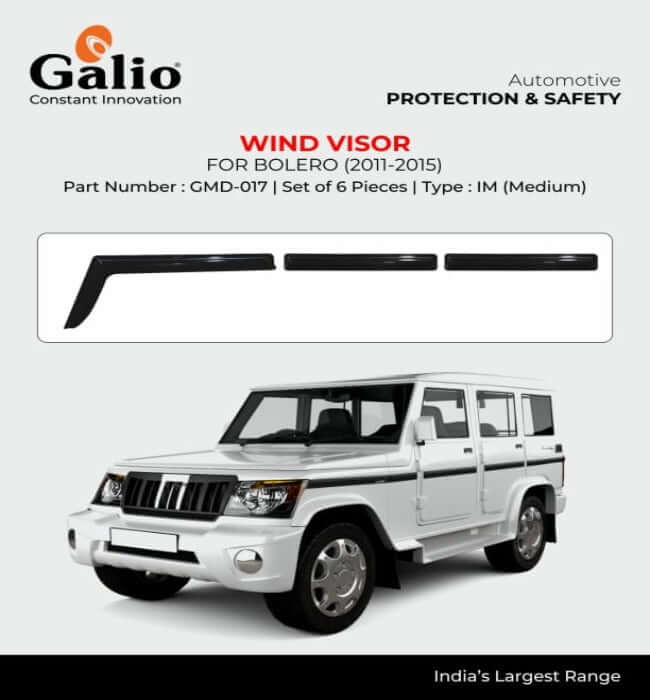 Galio Door Wind Visor For Mahindra Bolero (2011 TO 2019) 